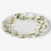 白いイースターユリ ペーパープレート (アングル)