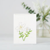 白いイースターリリー ポストカード (スタンド正面)