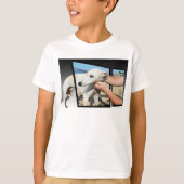 白いウィペット犬の寸法芸術 Tシャツ (正面)