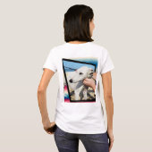 白いウィペット犬の寸法芸術 Tシャツ (裏面フル)