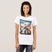 白いウィペット犬の寸法芸術 Tシャツ (正面フル)