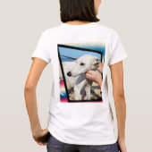 白いウィペット犬の寸法芸術 Tシャツ (裏面)