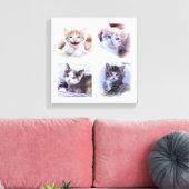 白いウィンドウペインのフォトコラージュキャンバスプリント キャンバスプリント (インサイチュ (リビング))