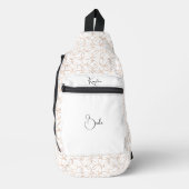 白いウェディングでのゴールドリング スリングバッグ (正面)