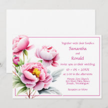 白いウェディングにきれいなピンクの芍薬