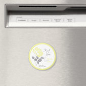 白いウェディングギフトマグネットの黄色の牡丹 マグネット (インサイチュ (食洗機))