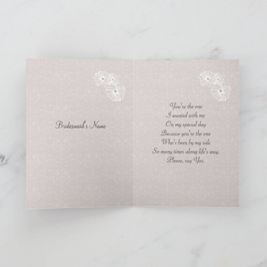 白いウェディングドレスとケーキの花嫁の依頼 招待状 (内部)