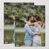 白いウェディングドレスの花嫁　肖像画 招待状 (正面/裏面)