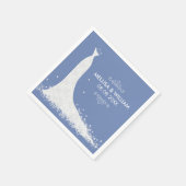 白いウェディングドレス及び粉青い背景 スタンダードカクテルナプキン (角)