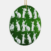 白いウサギのオーナメントを後を追って下さい セラミックオーナメント (右)