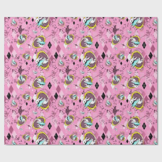 白いウサギのギフト用包装紙の不思議の国の包装紙 ラッピングペーパー (フラット)