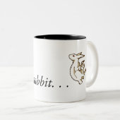 白いウサギのマグを後を追って下さい ツートーンマグカップ (正面右)