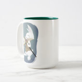 白いウサギのマグ ツートーンマグカップ (正面左)