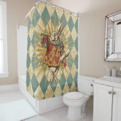 白いウサギのヴィンテージ シャワーカーテン (インサイチュ)