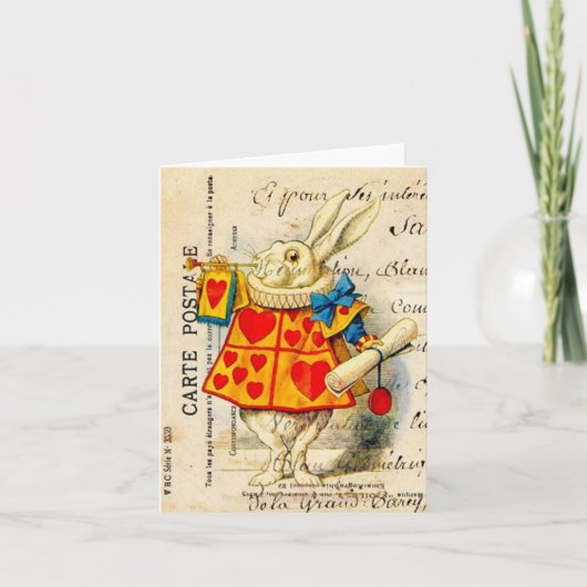 白いウサギの不思議の国カード カード (正面)