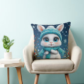 ❄️ 白いウサギの冬のインテリアギフト 🐰 クッション (椅子)