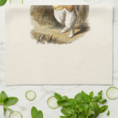 白いウサギの台所タオル キッチンタオル (折り畳み)