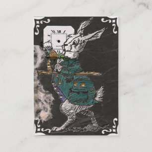 白いウサギの名刺を後を追って下さい 名刺