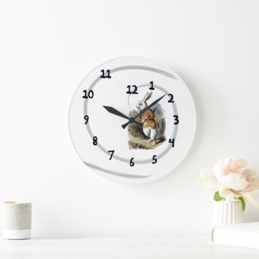 白いウサギの柱時計 ラージ壁時計 (ホーム)