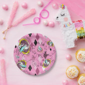 白いウサギの紙皿の不思議の国のお茶会 ペーパープレート (パーティー)