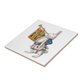 白いウサギは不思議の国のトランペットを吹きます タイル (側面)