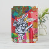 白いウサギデザイナーバレンタインデー平らなカード シーズンカード (スタンド正面)