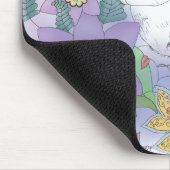 白いウサギ、すみれ色の庭のmousepad マウスパッド (コーナー)