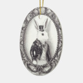 白いウサギ-オーナメント セラミックオーナメント (左)