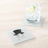 白いウサギ ガラスコースター (アングル)