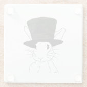 白いウサギ ガラスコースター (裏面)