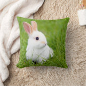 白いウサギ クッション (ブランケット)