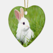 白いウサギ セラミックオーナメント (左)