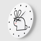 白いウサギ ラージ壁時計 (傾斜)