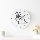 白いウサギ ラージ壁時計 (ホーム)