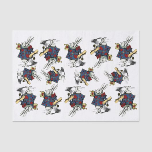 白いウサギ! 不思議の国のヴィンテージクラシックなアリス 薄葉紙 (正面)