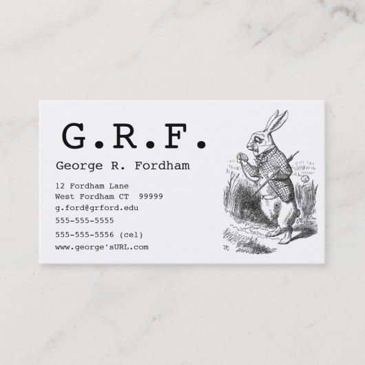 白いウサギ 名刺 (正面)