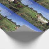 白いウシとその群れ。 ラッピングペーパー (角)