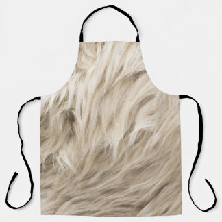 白いウールフワフワのテクスチャ背景 エプロン