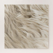 白いウールフワフワのテクスチャ背景 ジグソーパズル (横)