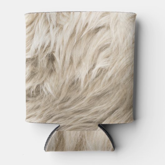 白いウールフワフワのテクスチャ背景 缶クーラー (正面)