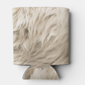 白いウールフワフワのテクスチャ背景 缶クーラー (裏面)