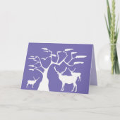 白いエルクシルエットグリーティングカード カード (正面)