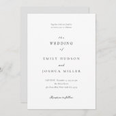 白いエレガモダンントウェディング 招待状 (正面/裏面)