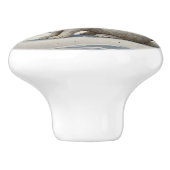 白いエレガントうさぎクリスマスの雪の森 セラミックノブ (側面)