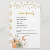 白いエレガントかぼちゃの赤ちゃんシャワーベビーを願う (正面/裏面)