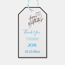 白いエレガントなお礼のギフト ギフトタグ