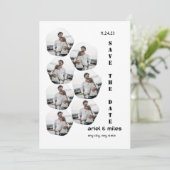 白いエレガントなモダンフォトコラージュ　保存日 招待状 (スタンド正面)