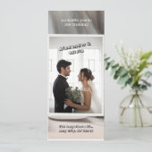 白いエレガントな結婚式 招待状 (スタンド正面)