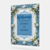 白いエレガントアジサイの花は素朴な結婚花 アクリルサイン (傾斜)