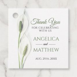 白いエレガントカラユリ花フローラありがとう フェイバータグ